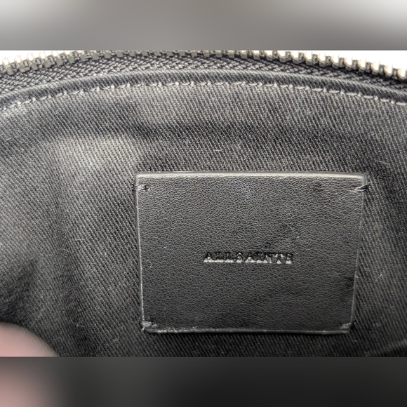 Small White leather AllSaints Anais Pouch Makeup Case (W/ Free Diptyque Samples) - Picture 10 of 14